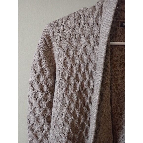 Brixton Ivy Brown Long Cardigan Sweater Textured Knit M Open Front - Picture 5 of 9